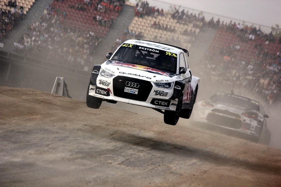 Rallycross Barcelona: Mattias Ekstrom (Audi) - Peter Solberg (Citroen)